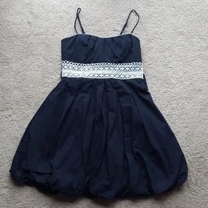Junior Deep blue formal dress with bubble skirt